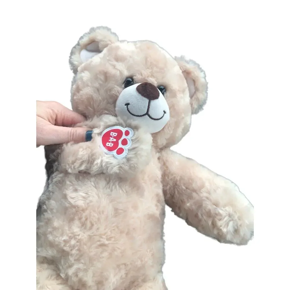 Build A Bear‎ Cream Curly Fur Teddy Plush Stuffed Bear 19 Inches
